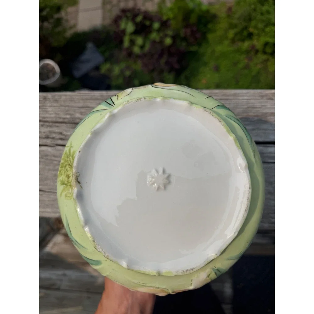 Antique R.S. Prussia Double Hidden Image Cracker biscuit Jar Porcelain No Lid